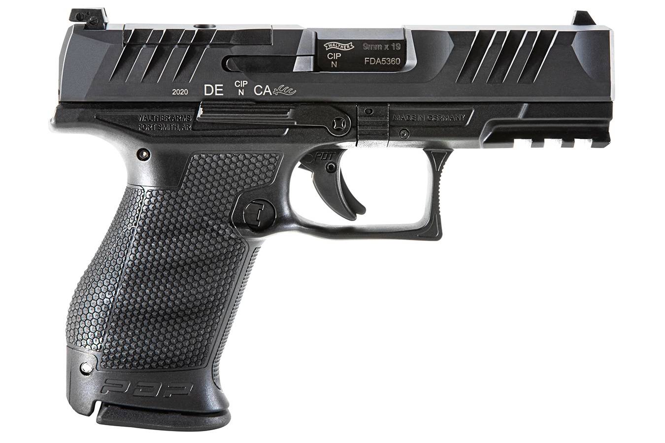 Walther PDP Compact 9mm Luger Pistol, 4" Barrel, Optics Ready, Black Steel-img-0