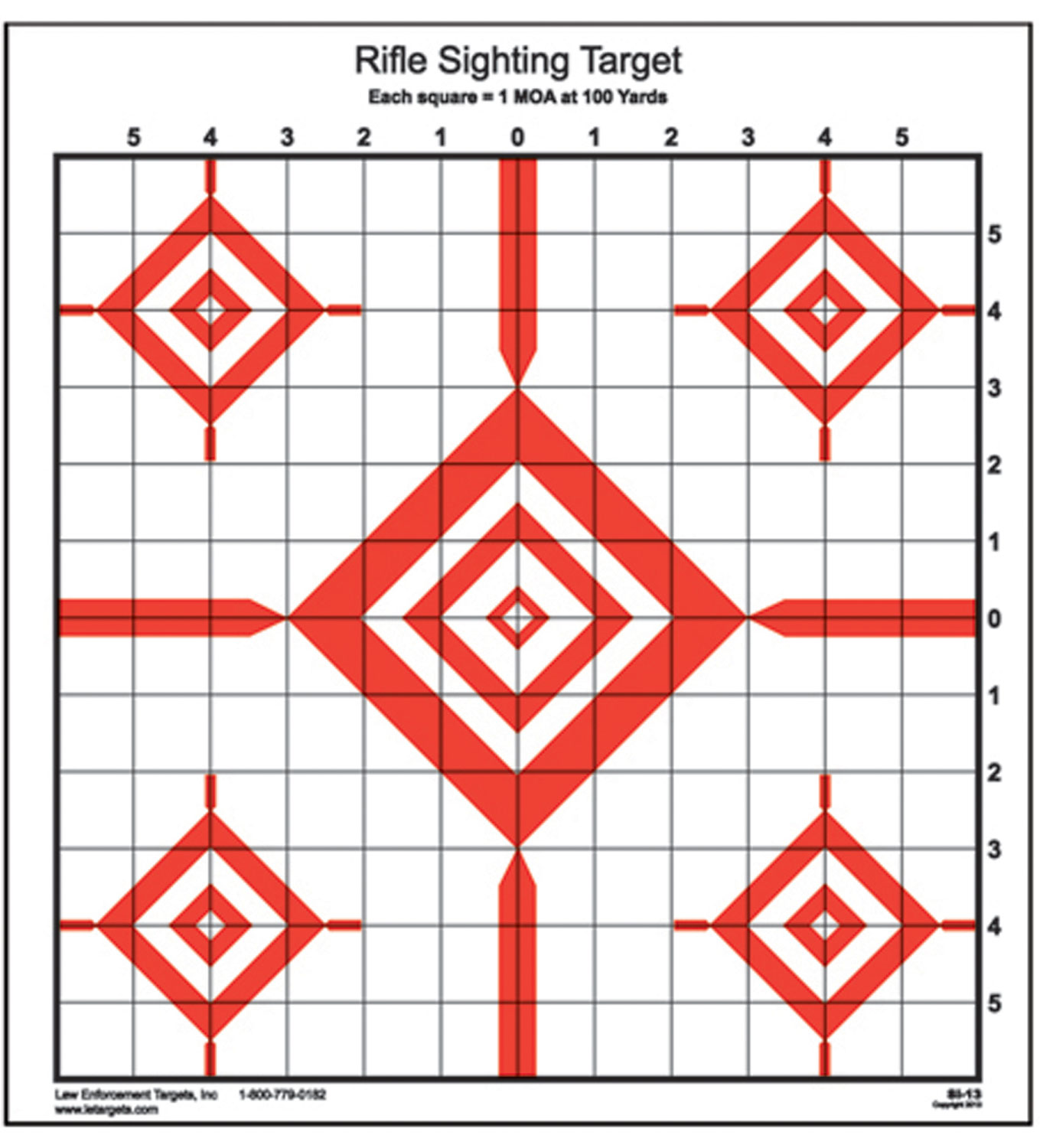 Action Target SI-13 Advanced Rifle Sighting Target 1.047 Inch Grid Pattern-img-0