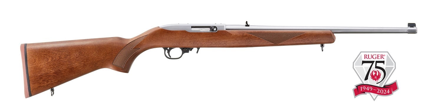 RUGER 10/22 SPORTER 75TH ANNIVERSARY WALNUT / STAINLESS .22 LR 18.5"-img-0